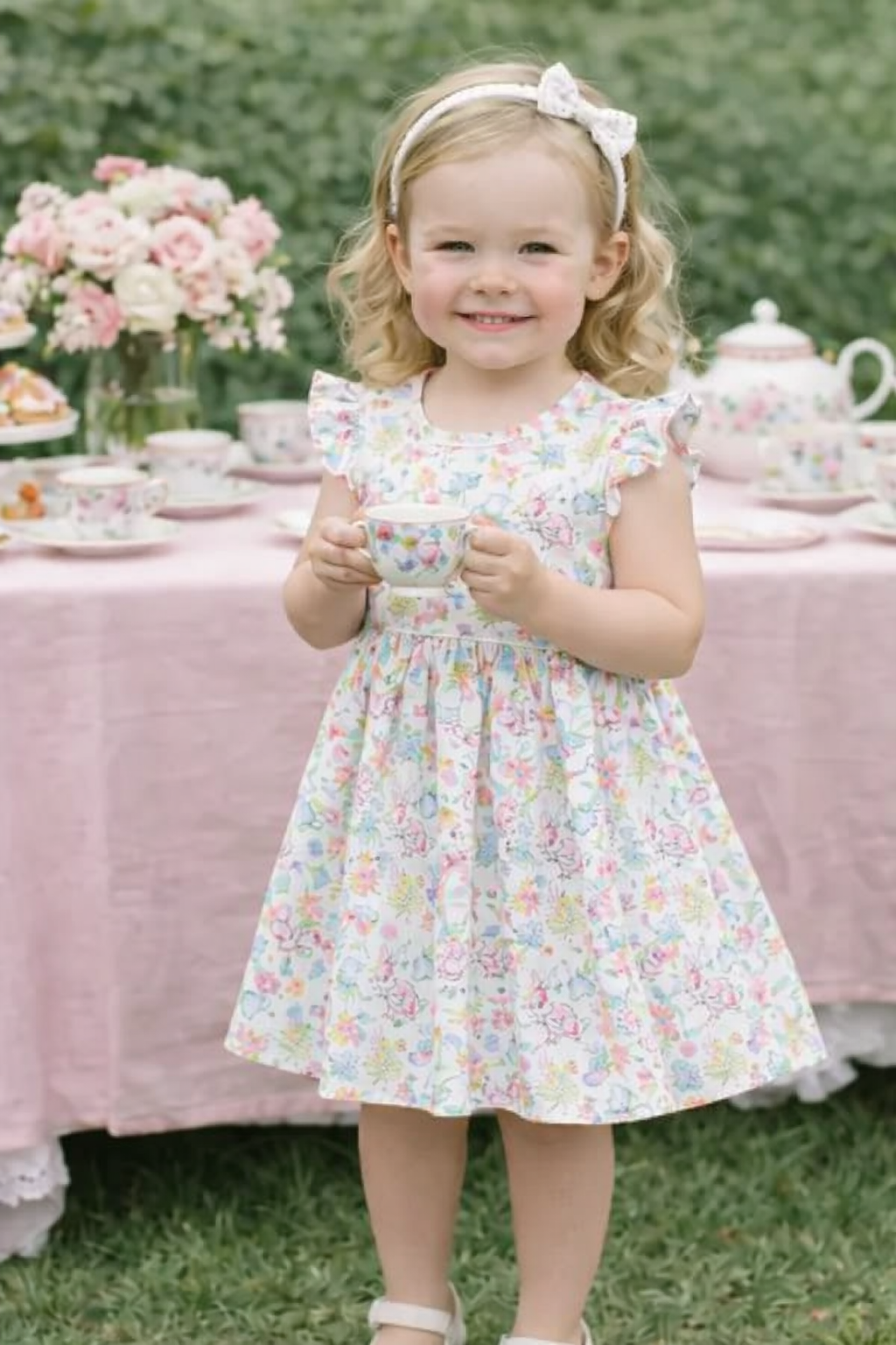 Easter Bunnies Classic girl's dress - Little Threads Inc. Children's Clothing