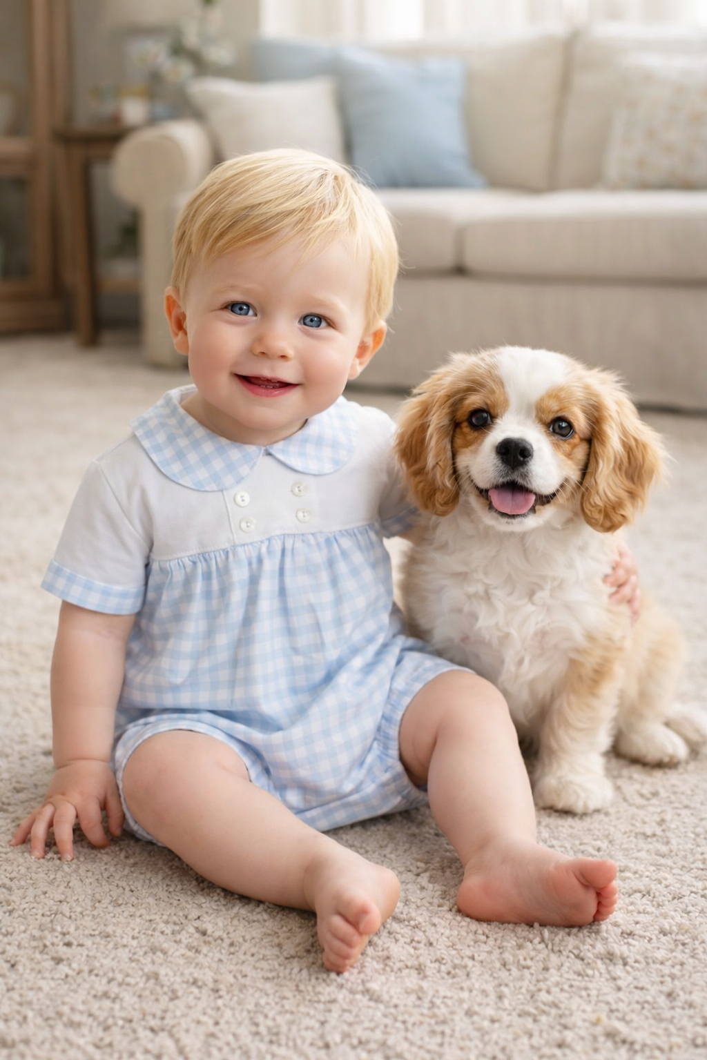 Easter Bunnies Baby Boy Bubble - Little Threads Inc. Children's Clothing