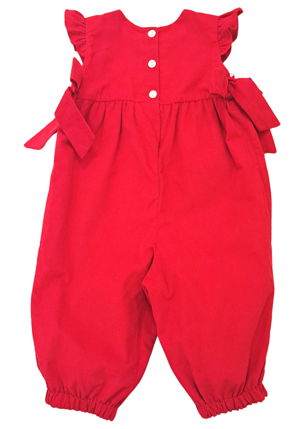 Girl's red Corduroy Romper Basics Collection - Little Threads Inc. Children's Clothing