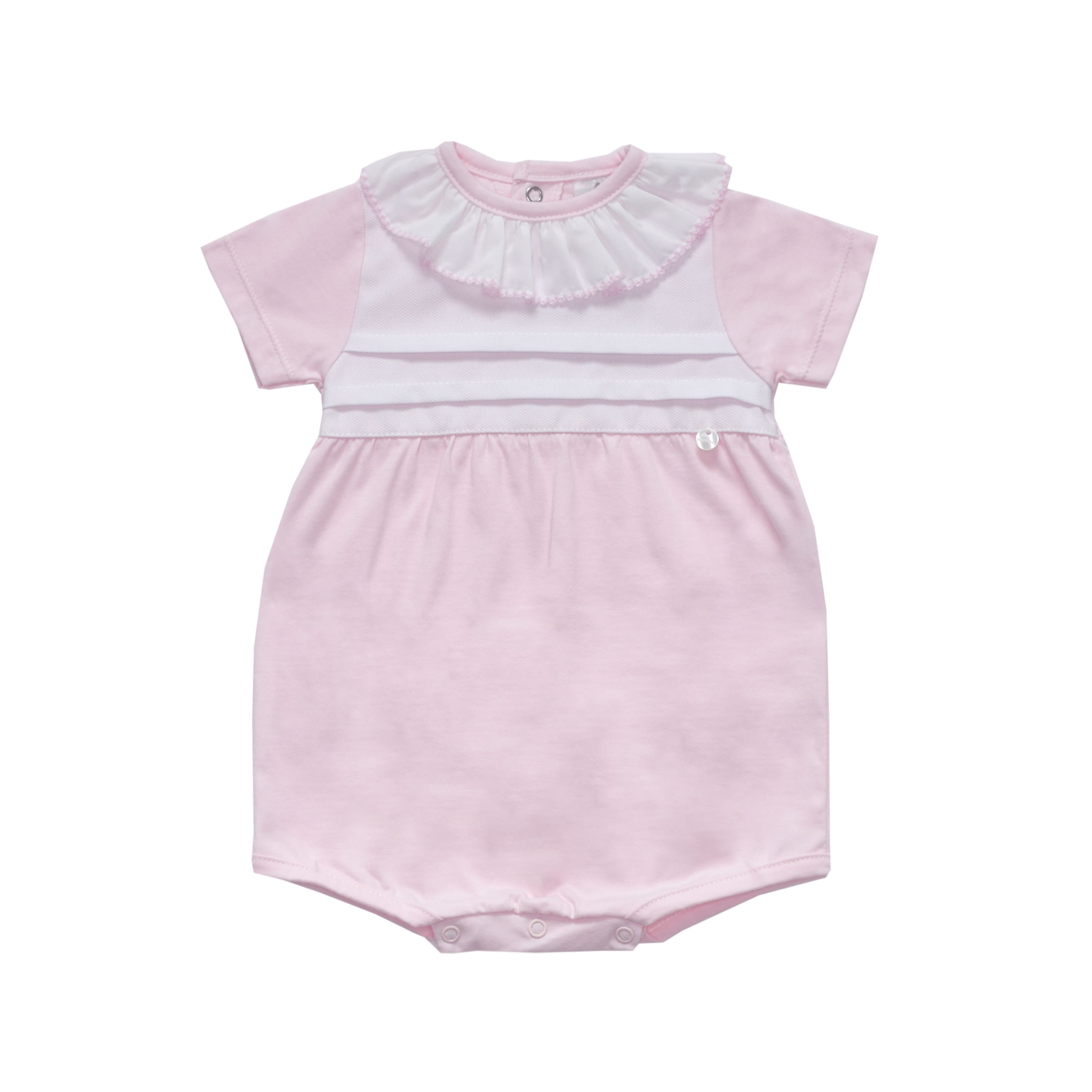 Basics - Baby Girl pink and white romper - Little Threads Inc. Children's Clothing
