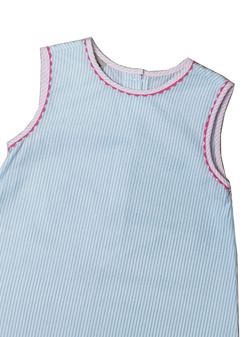 Girl's Pink and Blue Appliquéd Fish A-Line Dress - Little Threads Inc. Children's Clothing