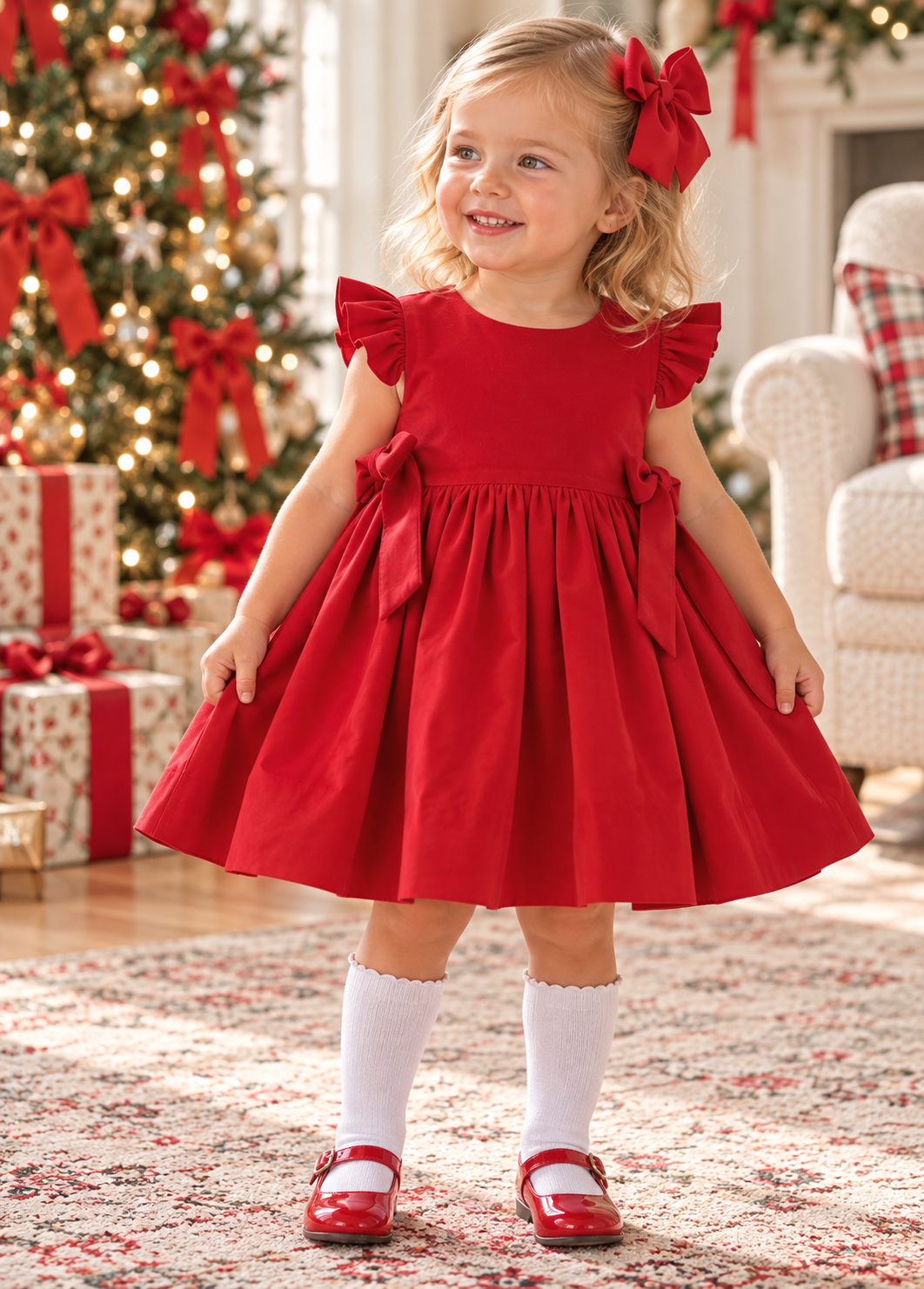 Girl's red Corduroy Jumper Basics Collection