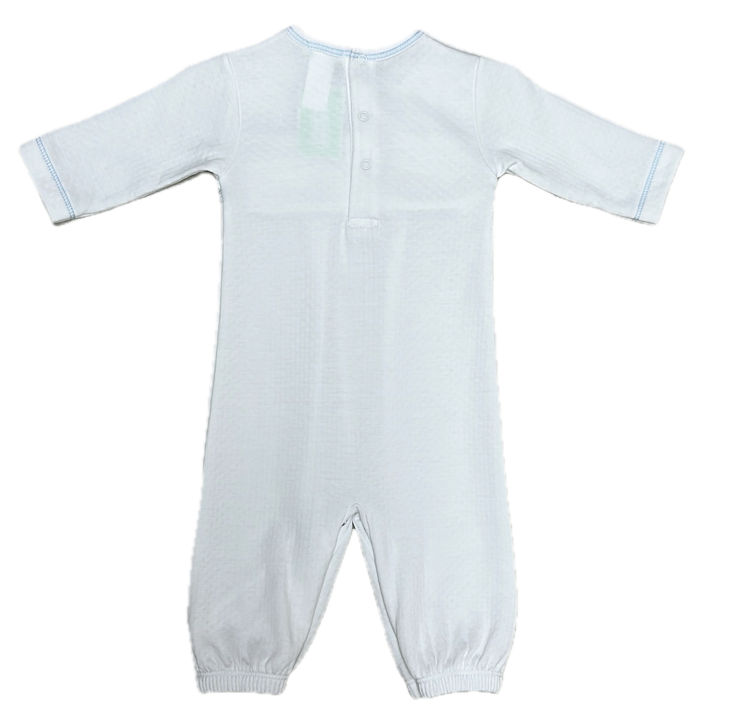 Baby Boy's white Jacquard Smocked Converter