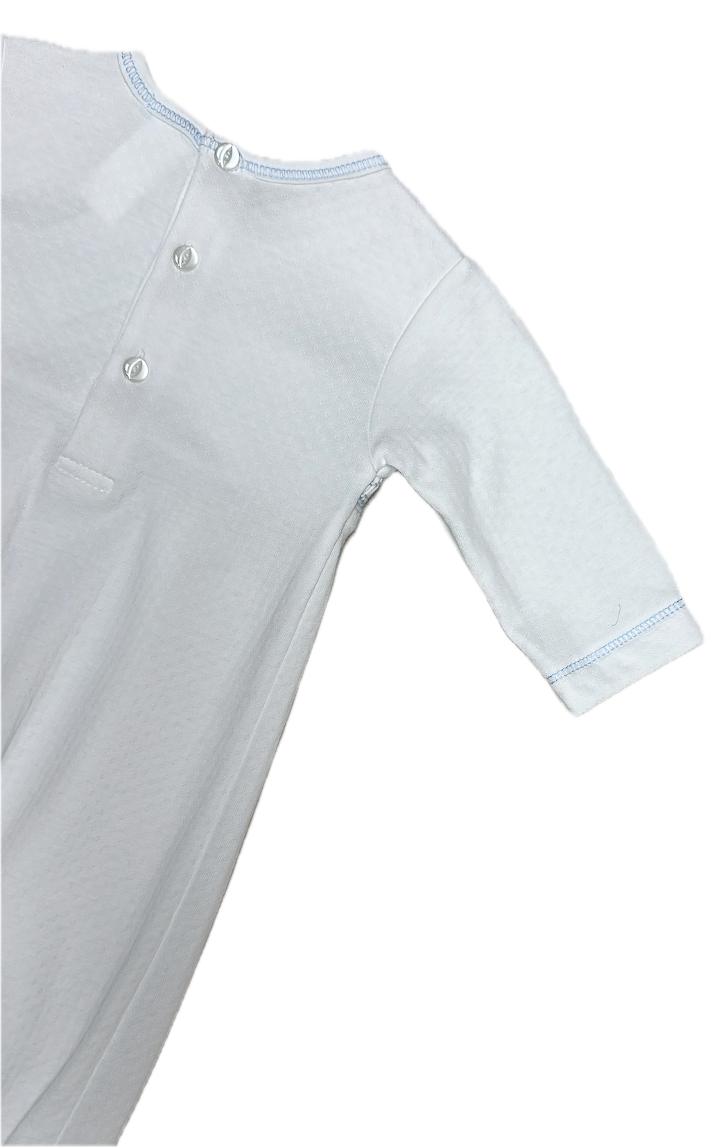 Baby Boy's white Jacquard Smocked Converter