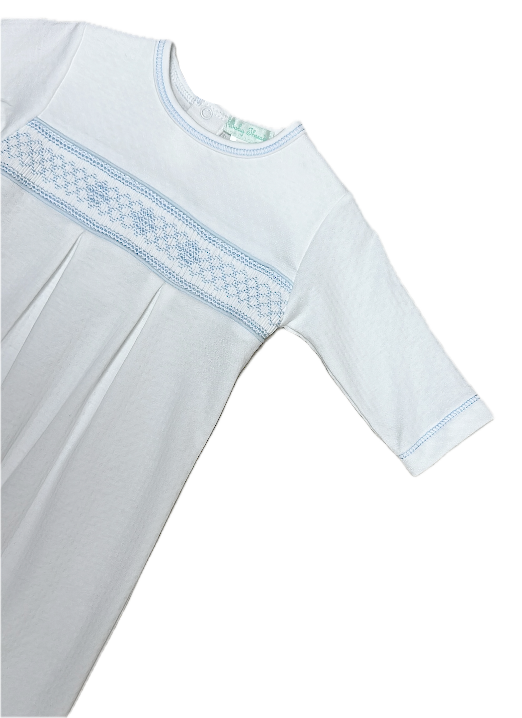 Baby Boy's white Jacquard Smocked Converter