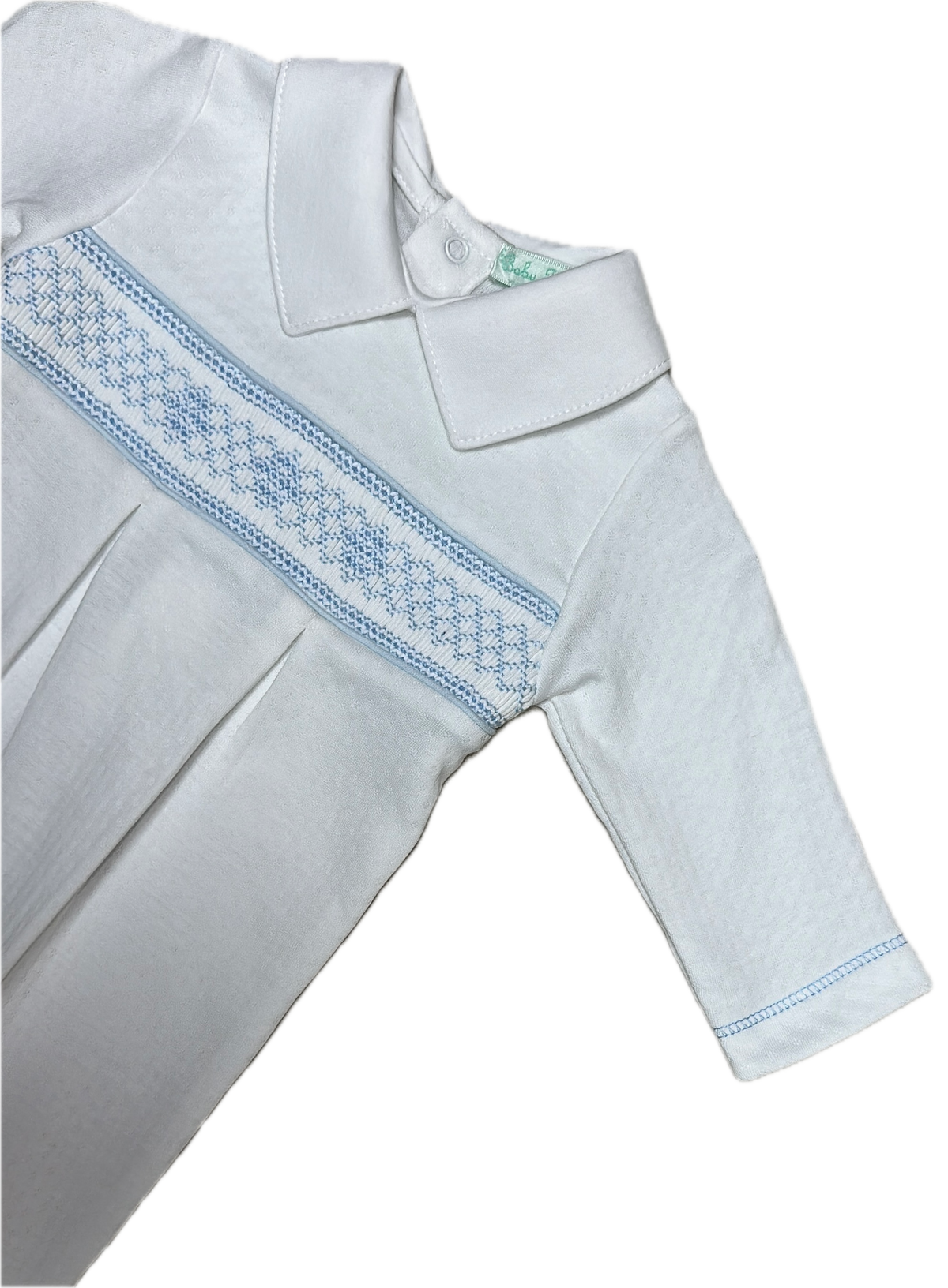 Baby Boy White Jacquard Footie - Little Threads Inc. Children's Clothing