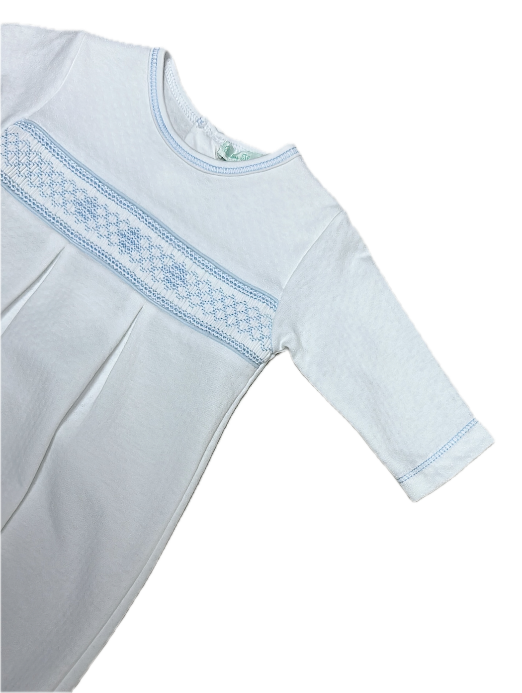 Baby Boys White Jacquard Gown
