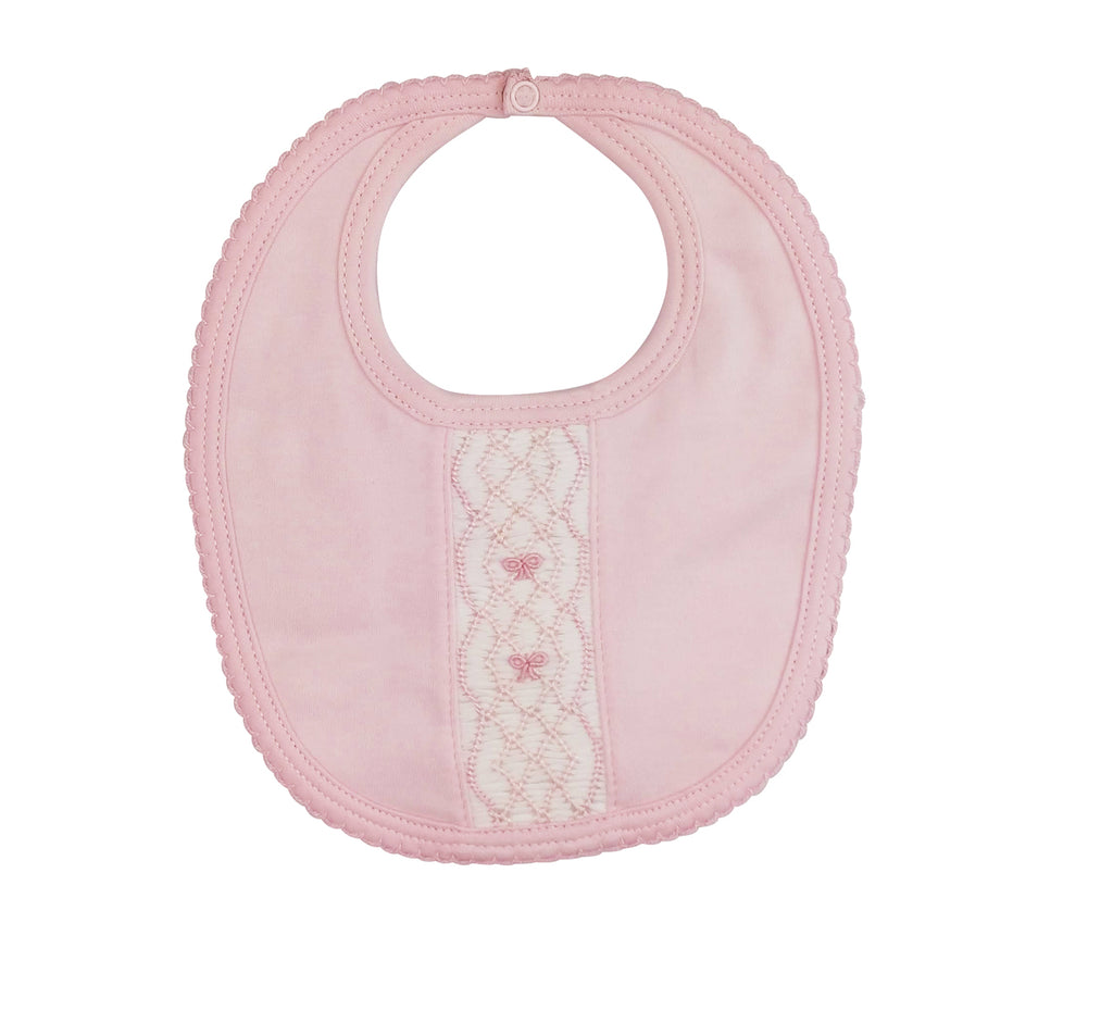 Baby Girl's Pink Smocked Ribbon Bib - Little Threads Inc. Children's Clothing