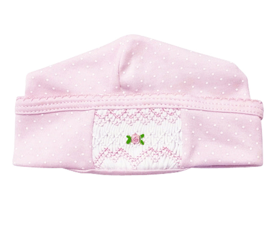 Baby Girl’s Smocked "Pink Tiny Dot" Hat - Little Threads Inc. Children's Clothing