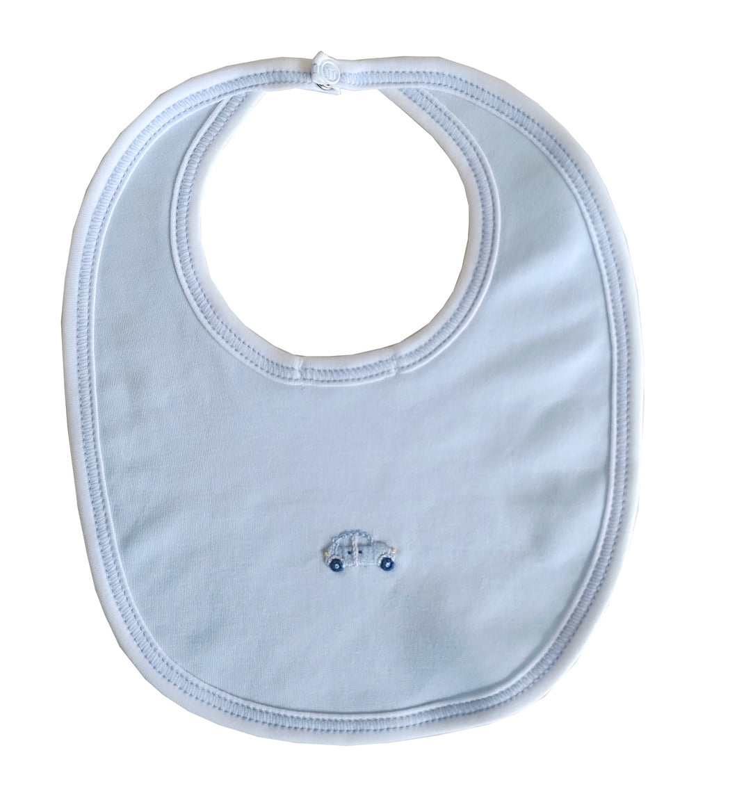 Baby's Cars Embroidered Pima Cotton Bib - Little Threads Inc. Children's Clothing