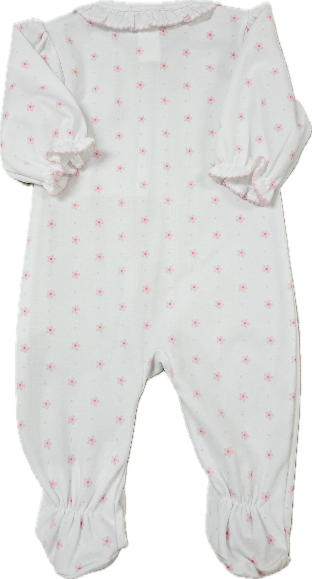 Pink Flower Print Baby Pima Cotton Footie - Little Threads Inc. Children's Clothing