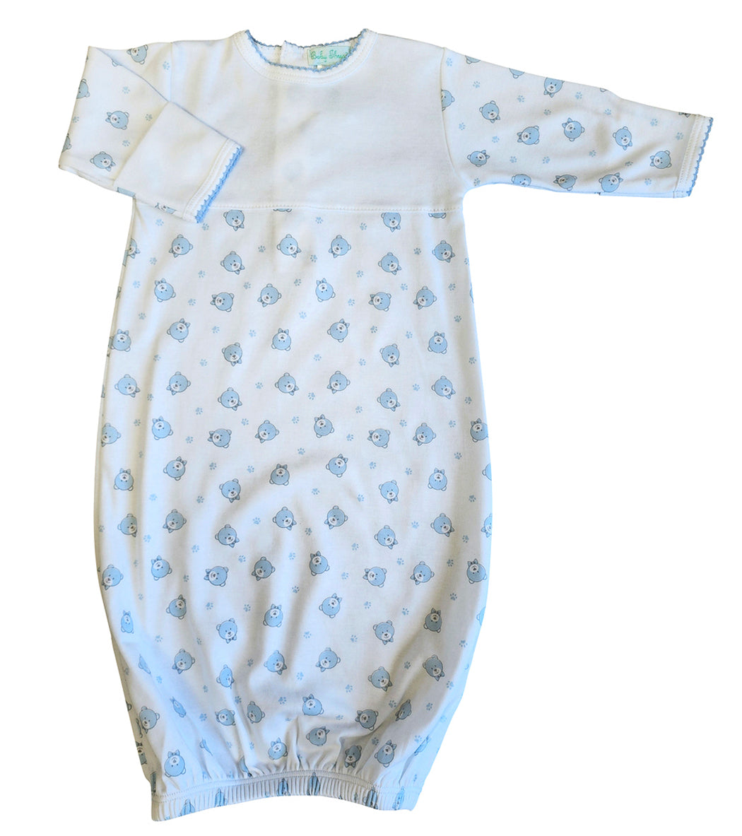 Blue Bears Print Baby Daygown - Little Threads Inc. Children's Clothing