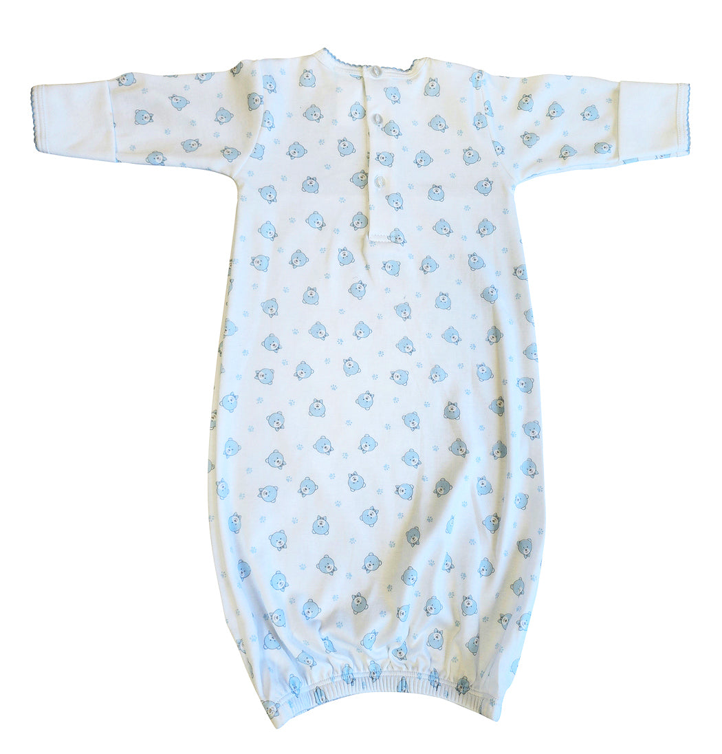 Blue Bears Print Baby Daygown - Little Threads Inc. Children's Clothing