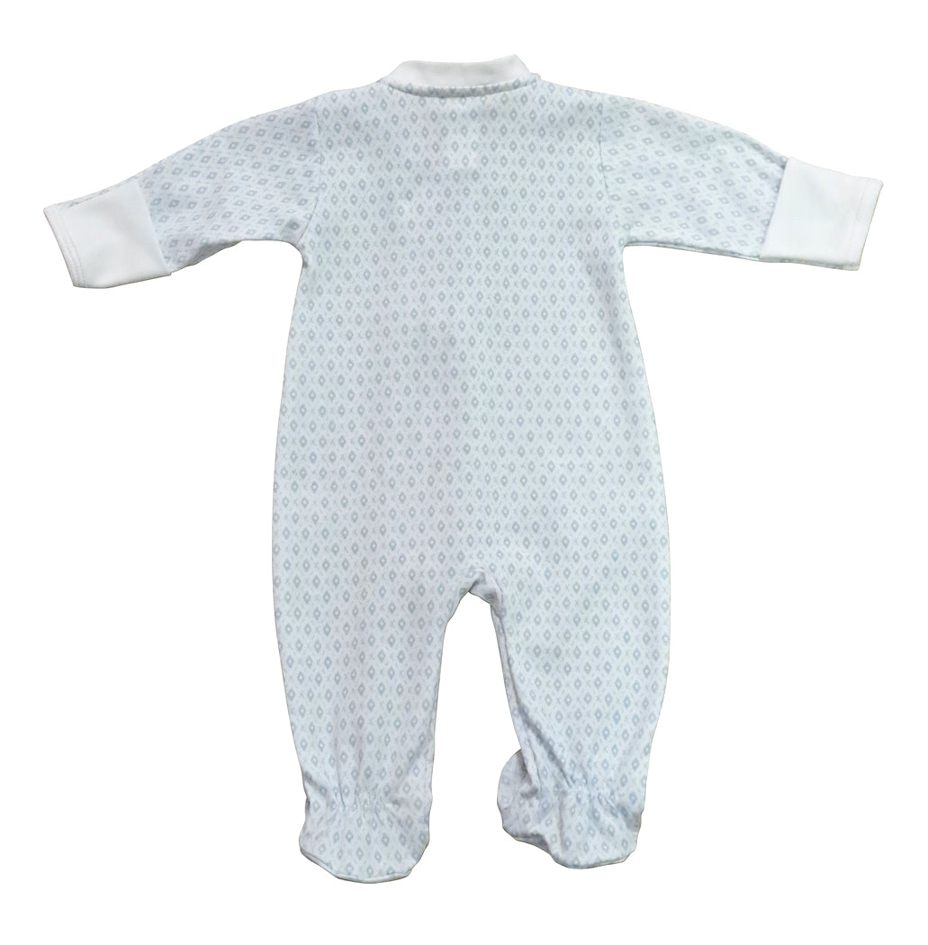 Blue Argyle with dot Baby Footie - Little Threads Inc. Children's Clothing
