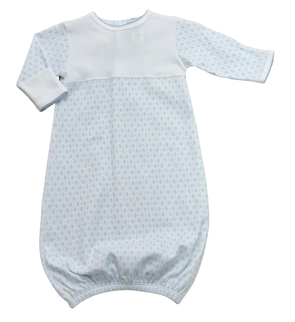 Blue Argyle with dot Baby Daygown - Little Threads Inc. Children's Clothing