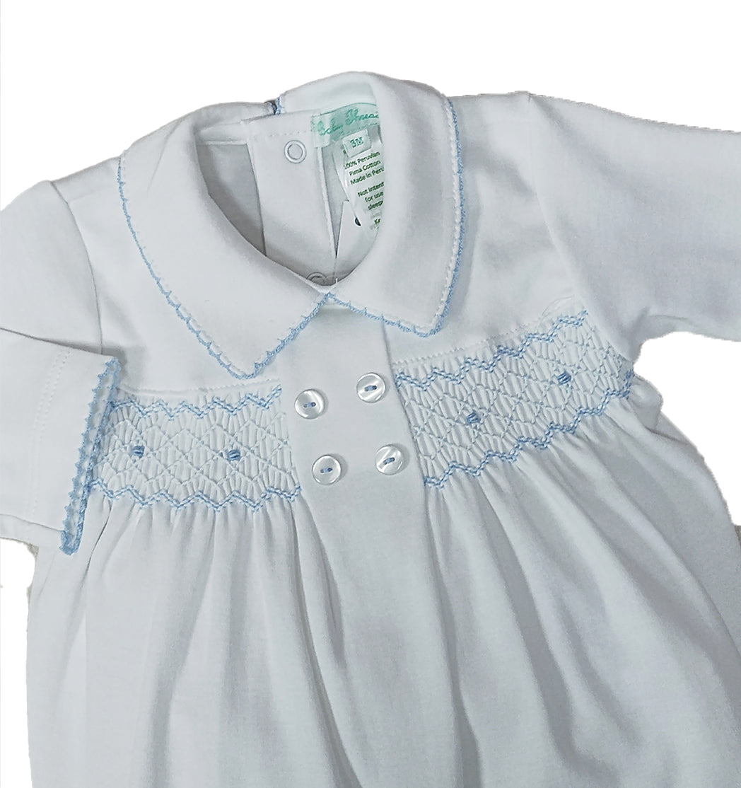 Baby Boy's "Celine and Tom" Hand Smocked Footie - Little Threads Inc. Children's Clothing