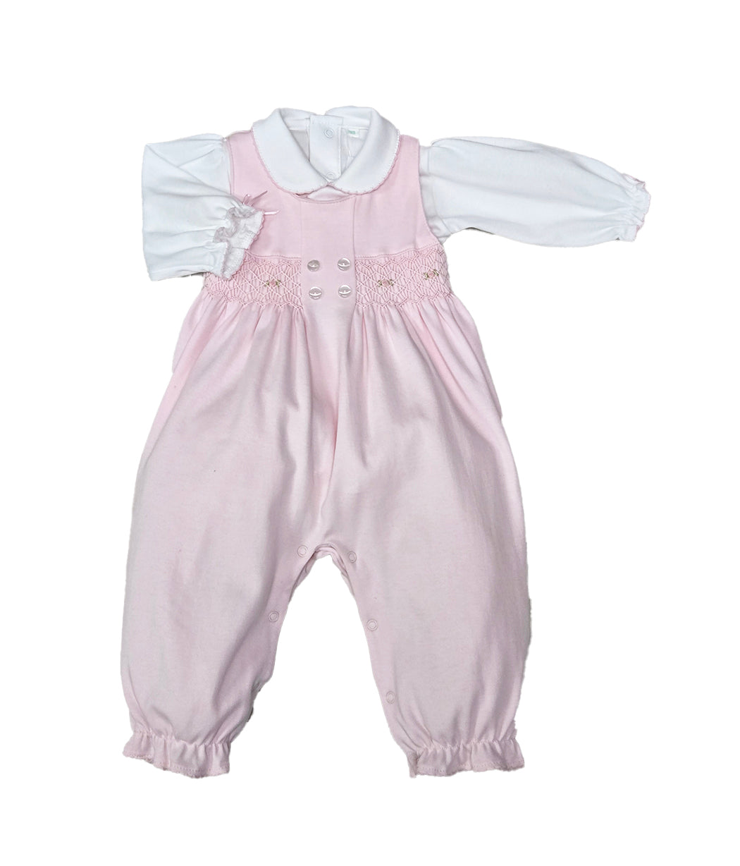 Baby Girl's "Celine and Tom" Smocked Overall Set - Little Threads Inc. Children's Clothing