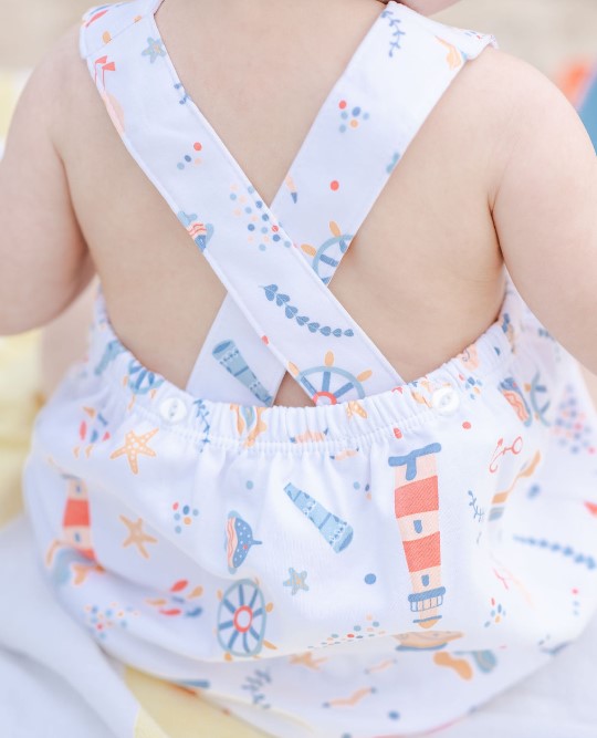 Baby Boy's Nautical Print Romper - Little Threads Inc. Children's Clothing