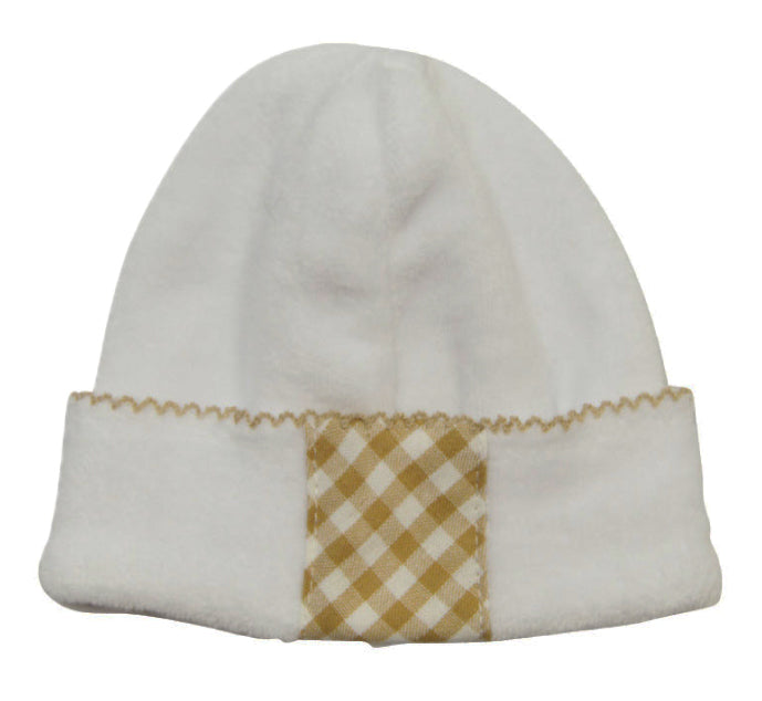 Baby Boy's White Velour with Ecru Checkered Set - Little Threads Inc. Children's Clothing