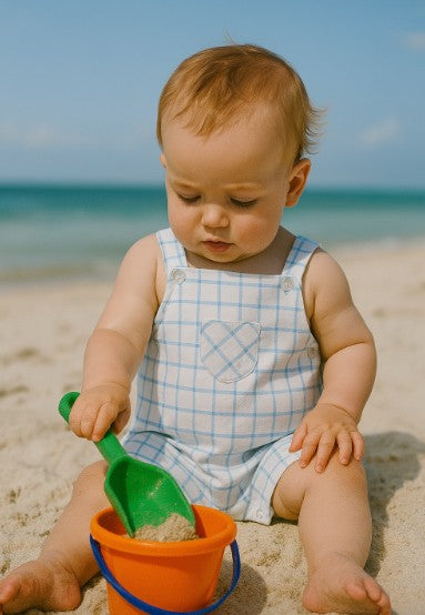 Palm Beach Front Pocket Baby Boy Overall - Little Threads Inc. Children's Clothing