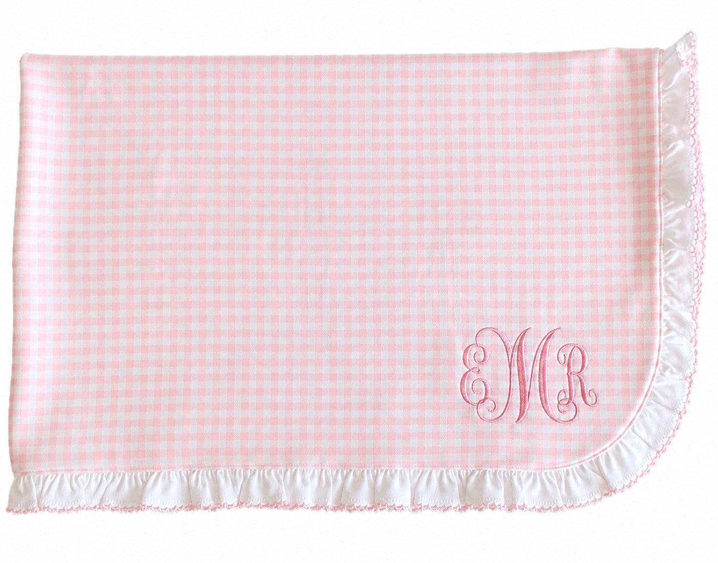 Baby Girl's "Pink Checks" Pima Cotton Blanket
