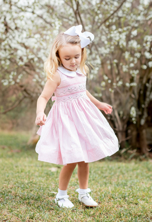 Sophie Pink checks smocked dress - Little Threads Inc. Children's Clothing