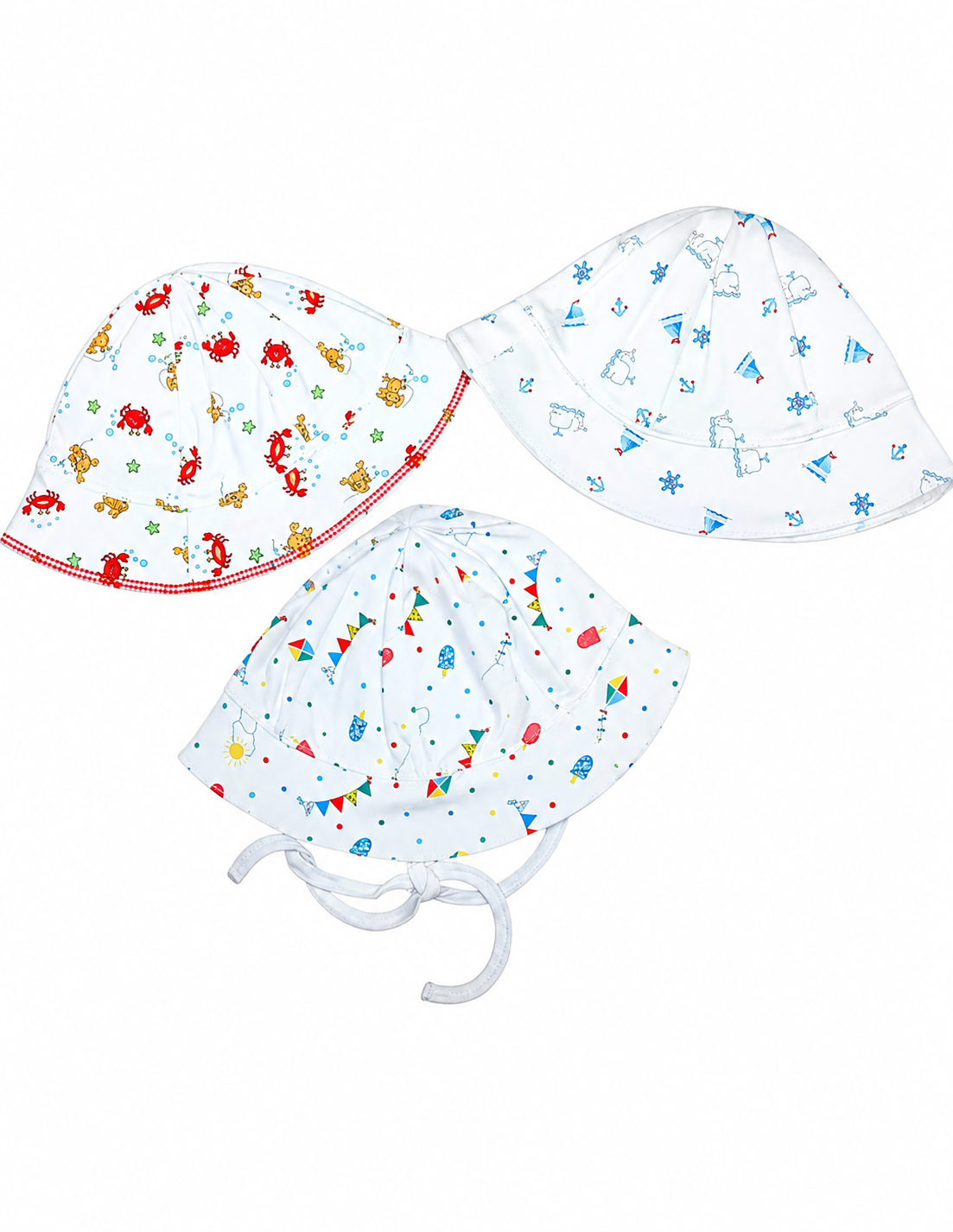 Boys Sunhat Bundle- Kites, Crabs and lobsters and Nautical Whales
