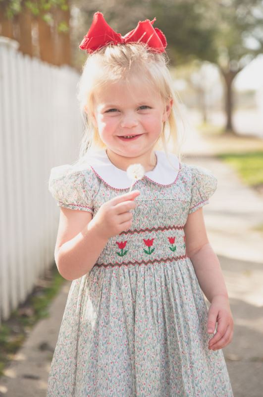 Tulips Hand Smocked Collection girls dress - Little Threads Inc. Children's Clothing