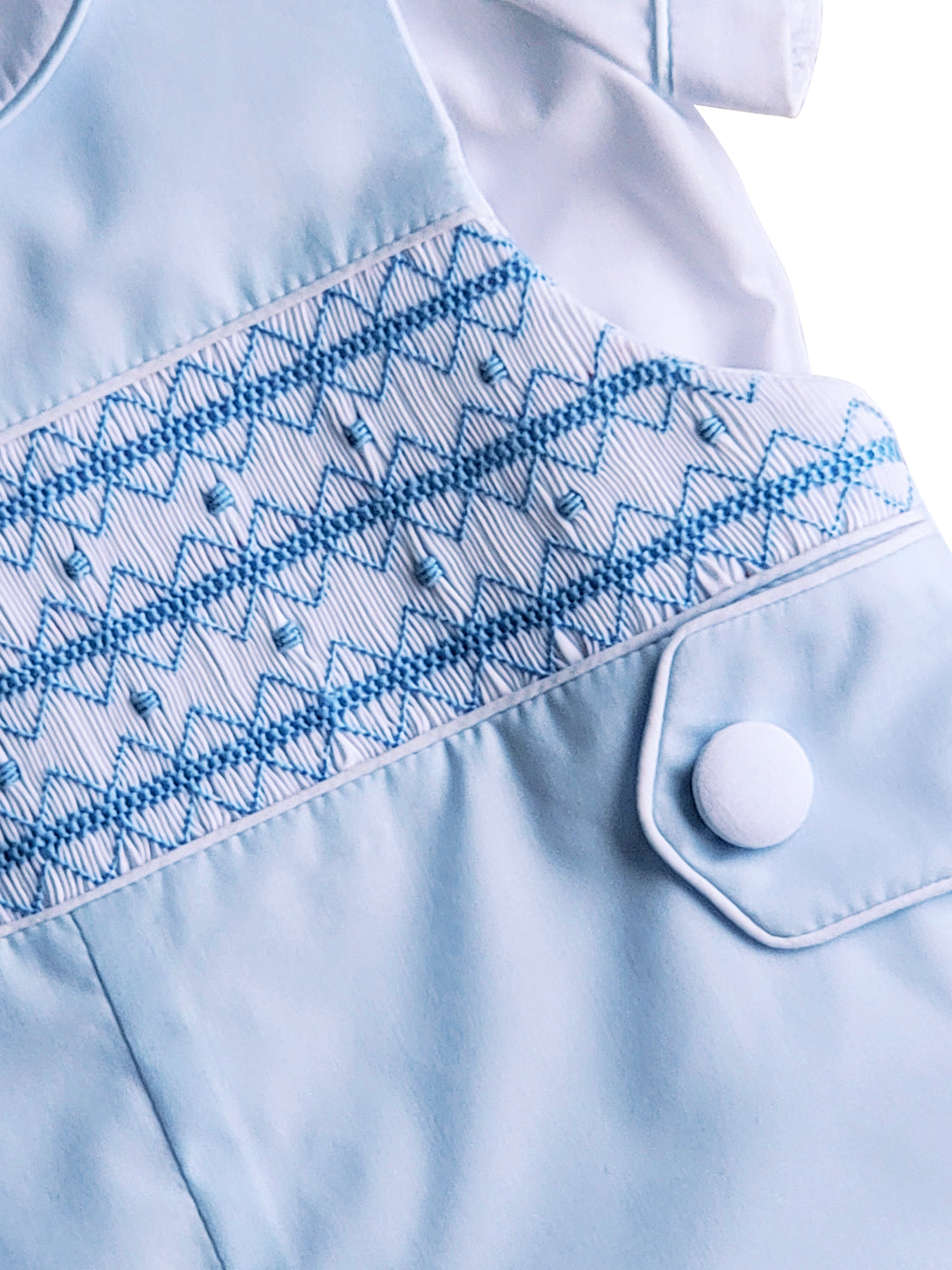 Emily & Jason Blue smocked baby boy's overall set - Little Threads Inc. Children's Clothing