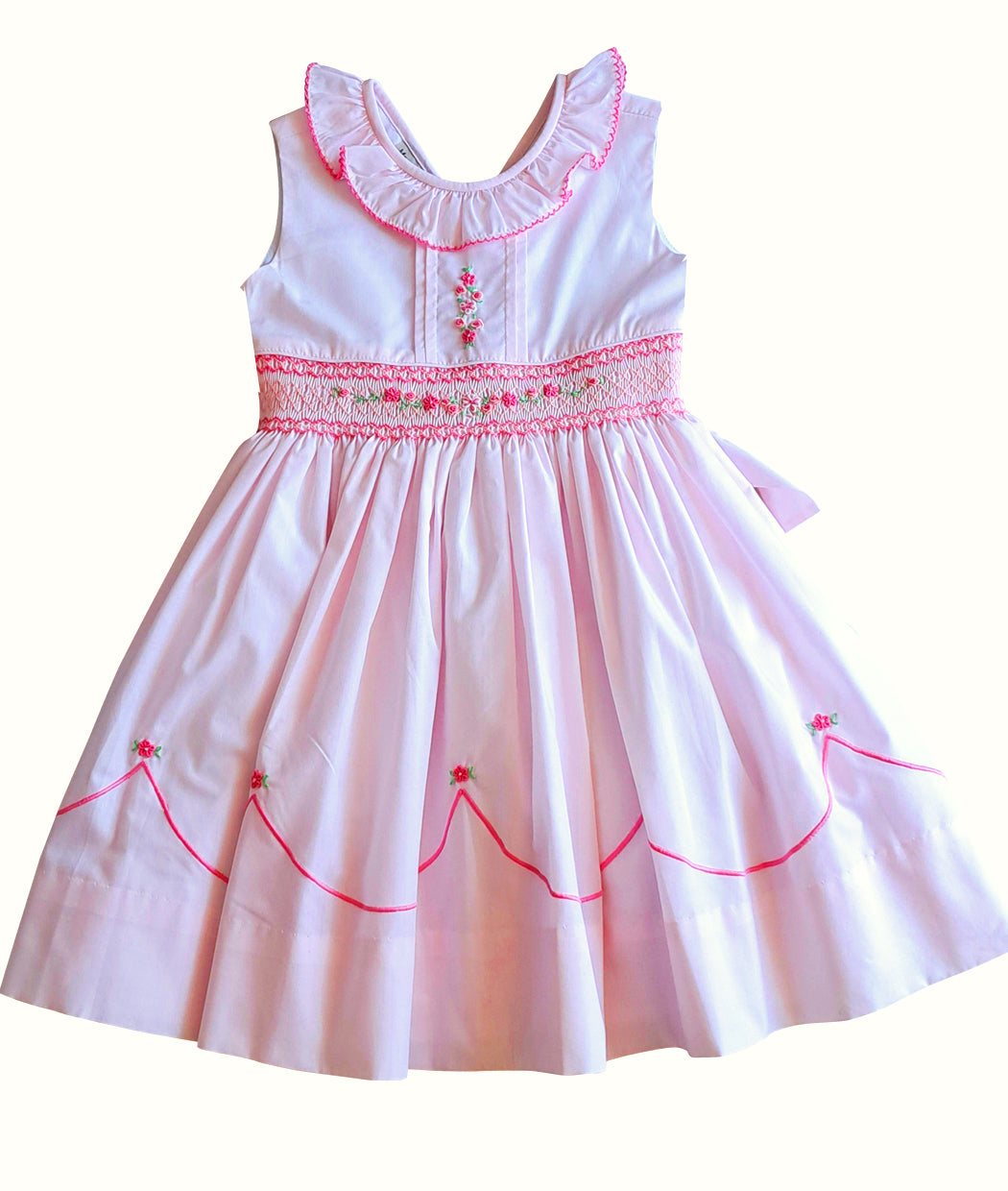 Pink Hand Smocked Girls Dress - Little Threads Inc. Children's Clothing