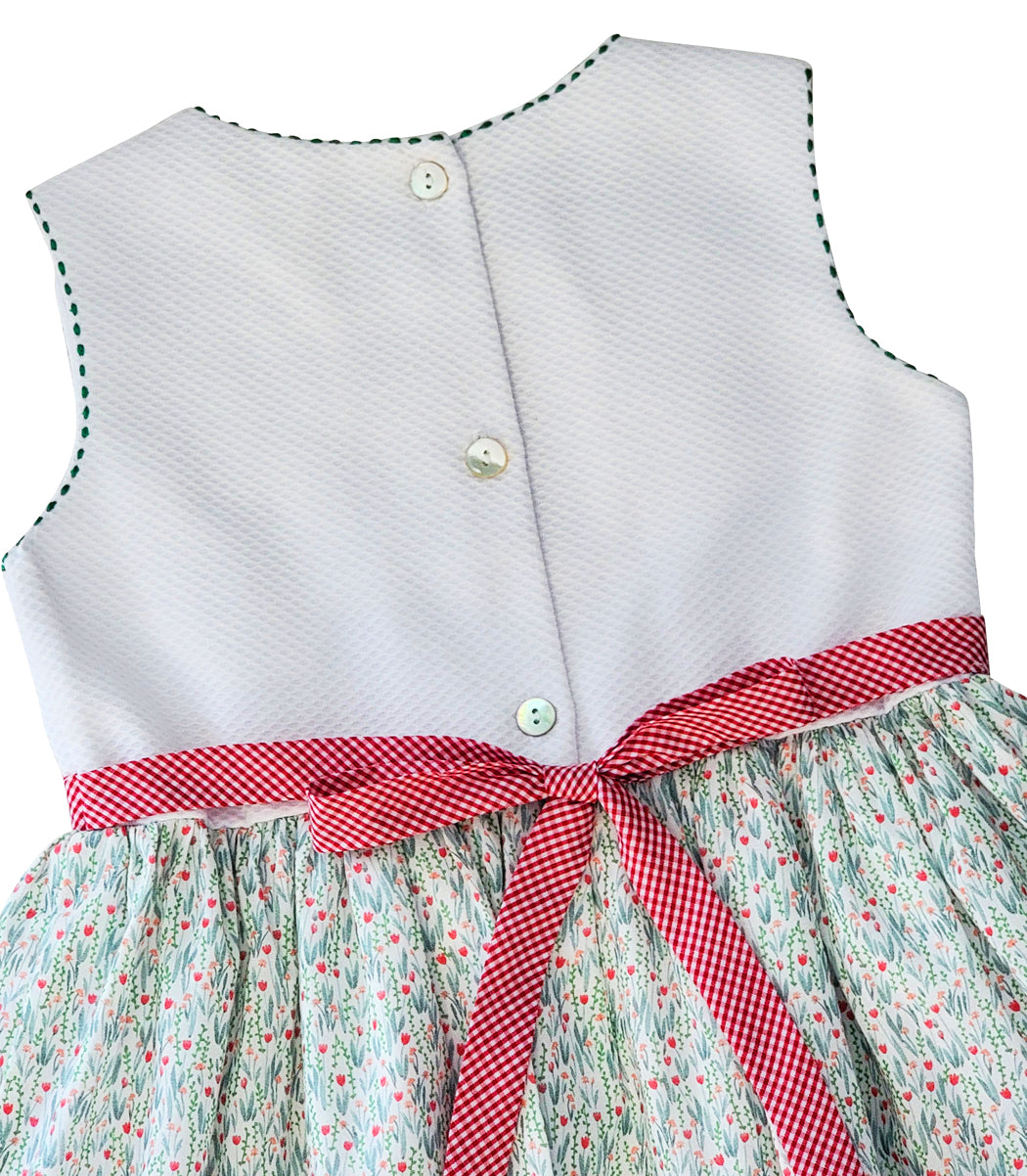 Tulips Applique girls dress - Little Threads Inc. Children's Clothing
