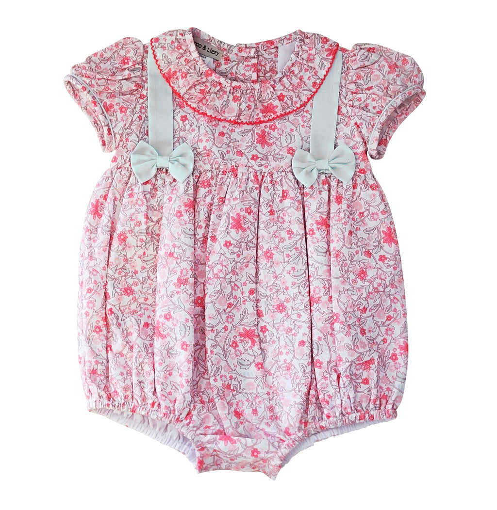 Baby Girl's "Peggy & Tom" Floral Bubble