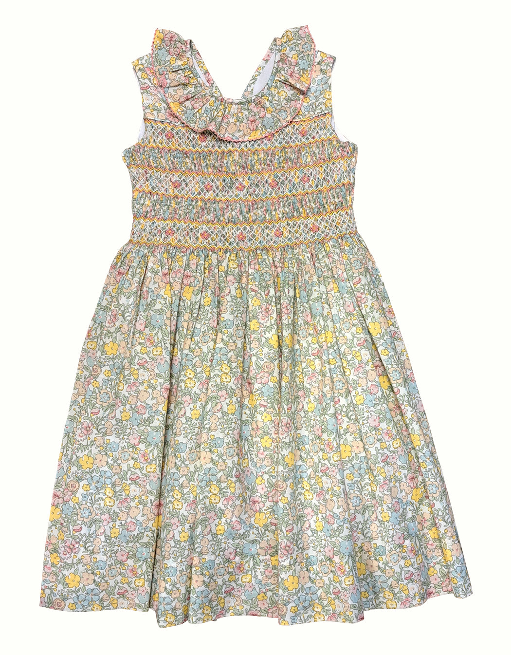 Spring Again Floral Hand Smocked girl's dress - Little Threads Inc. Children's Clothing
