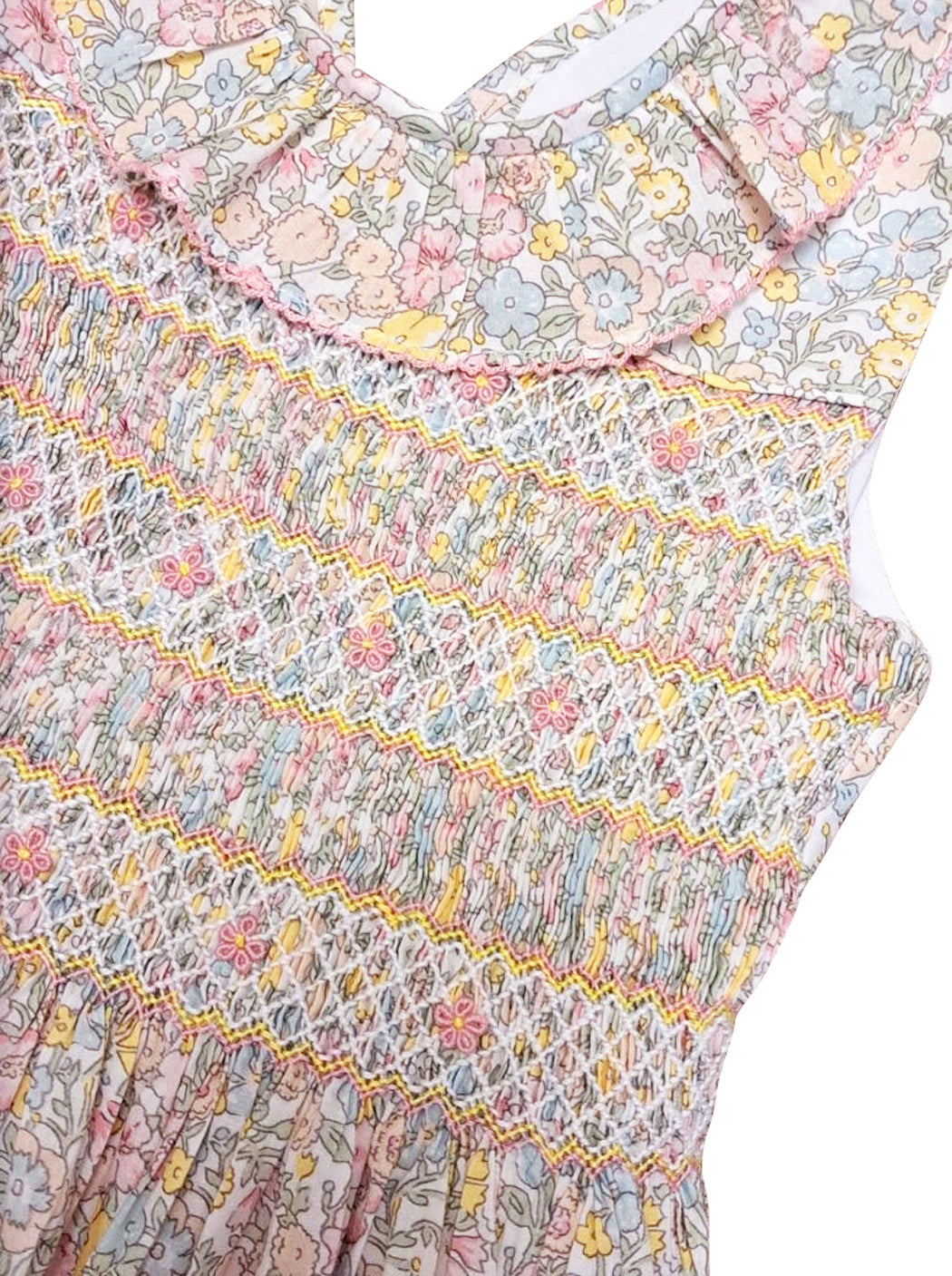 Spring Again Floral Hand Smocked girl's dress - Little Threads Inc. Children's Clothing