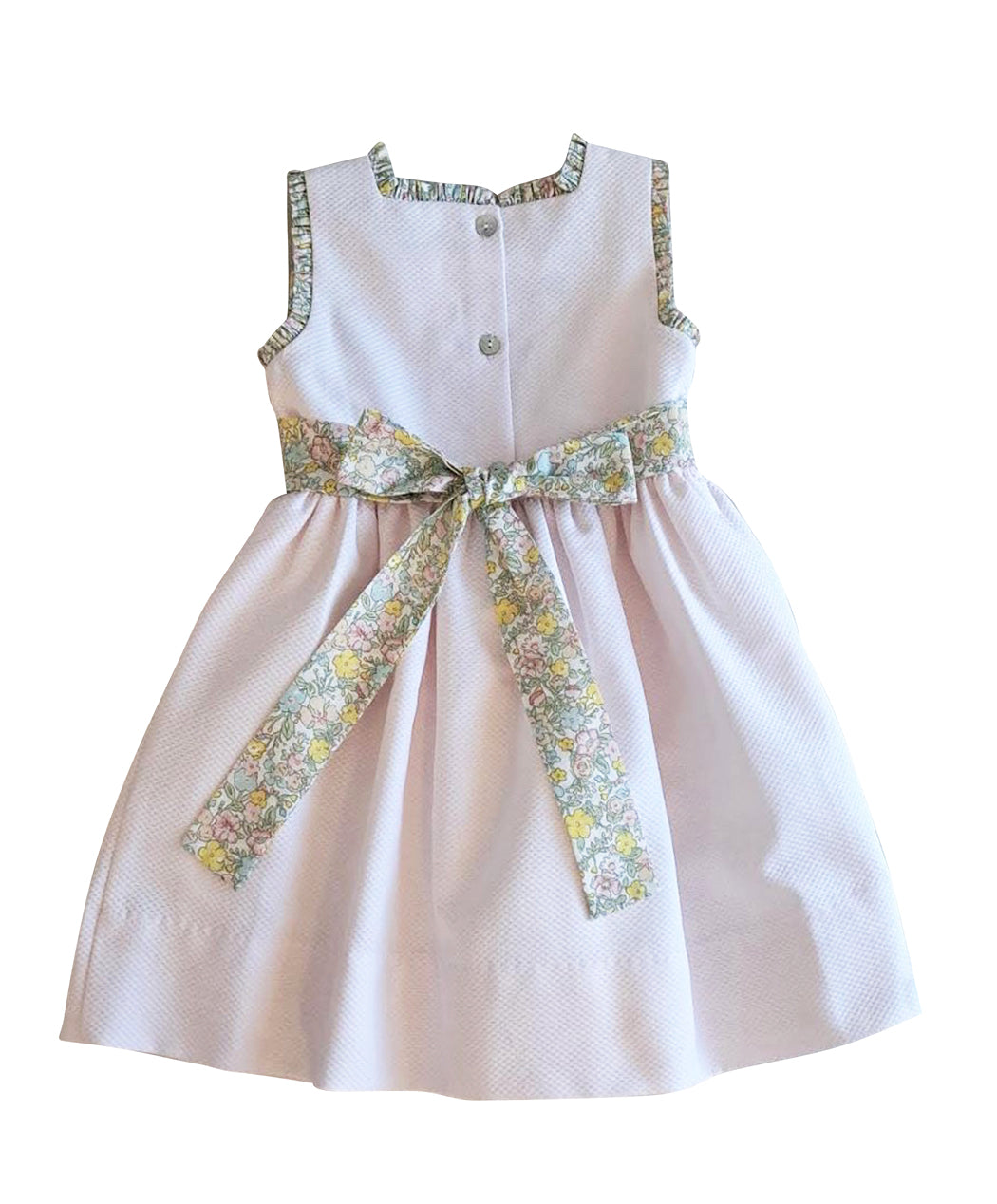 Spring Again Floral Pink Pique dress - Little Threads Inc. Children's Clothing