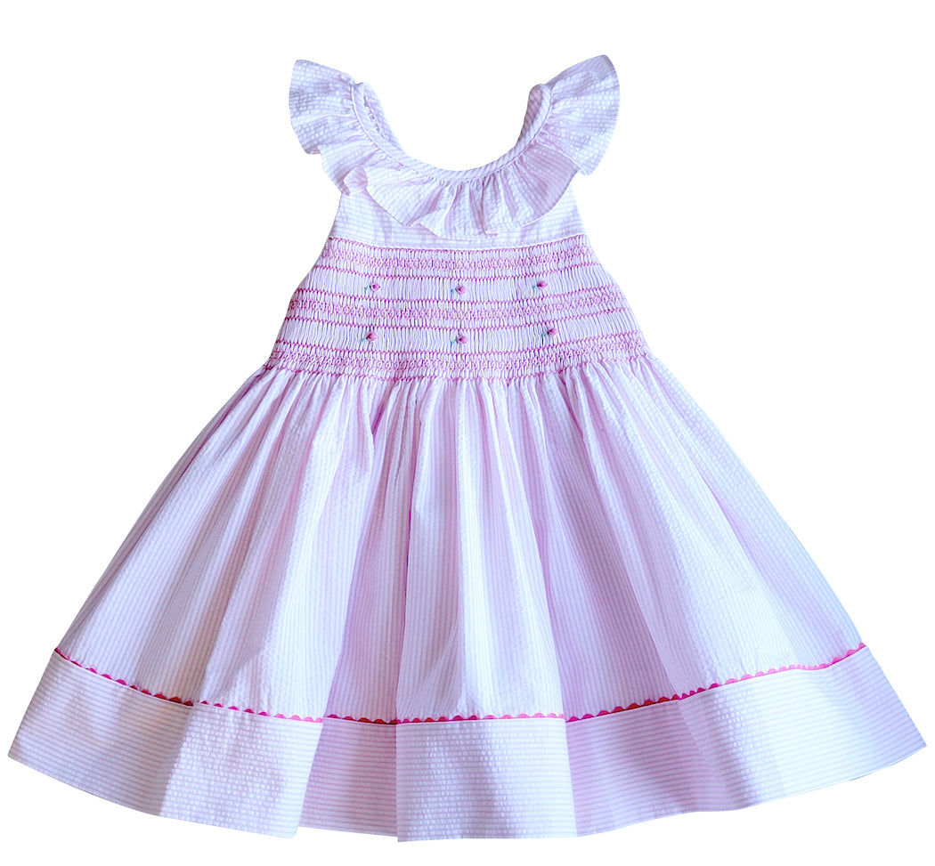 Lara Collection Girl Hand Smocked Sleeveless Dress - Little Threads Inc. Children's Clothing