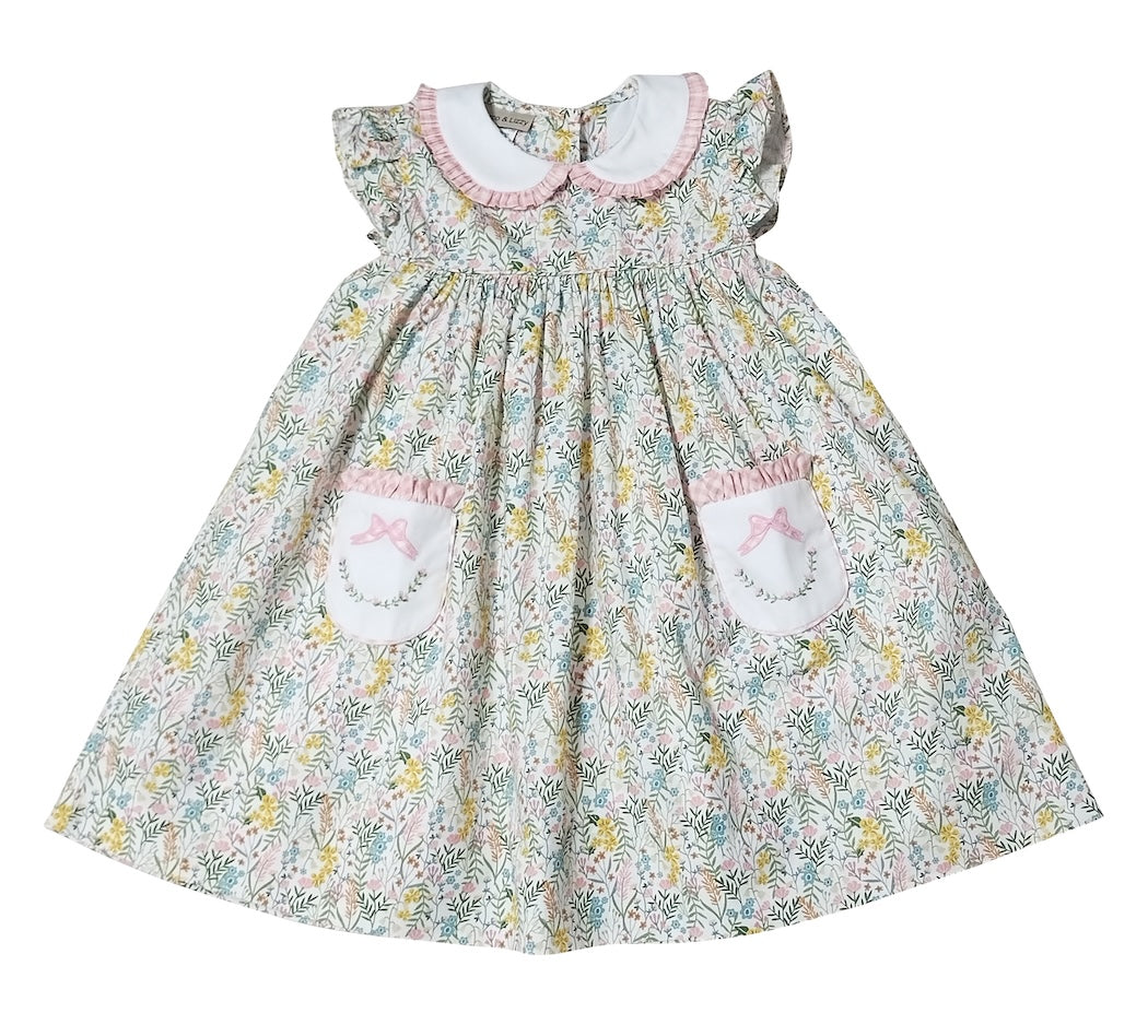 Adrian Floral Print Float Pocket Girls Dress - Little Threads Inc. Children's Clothing