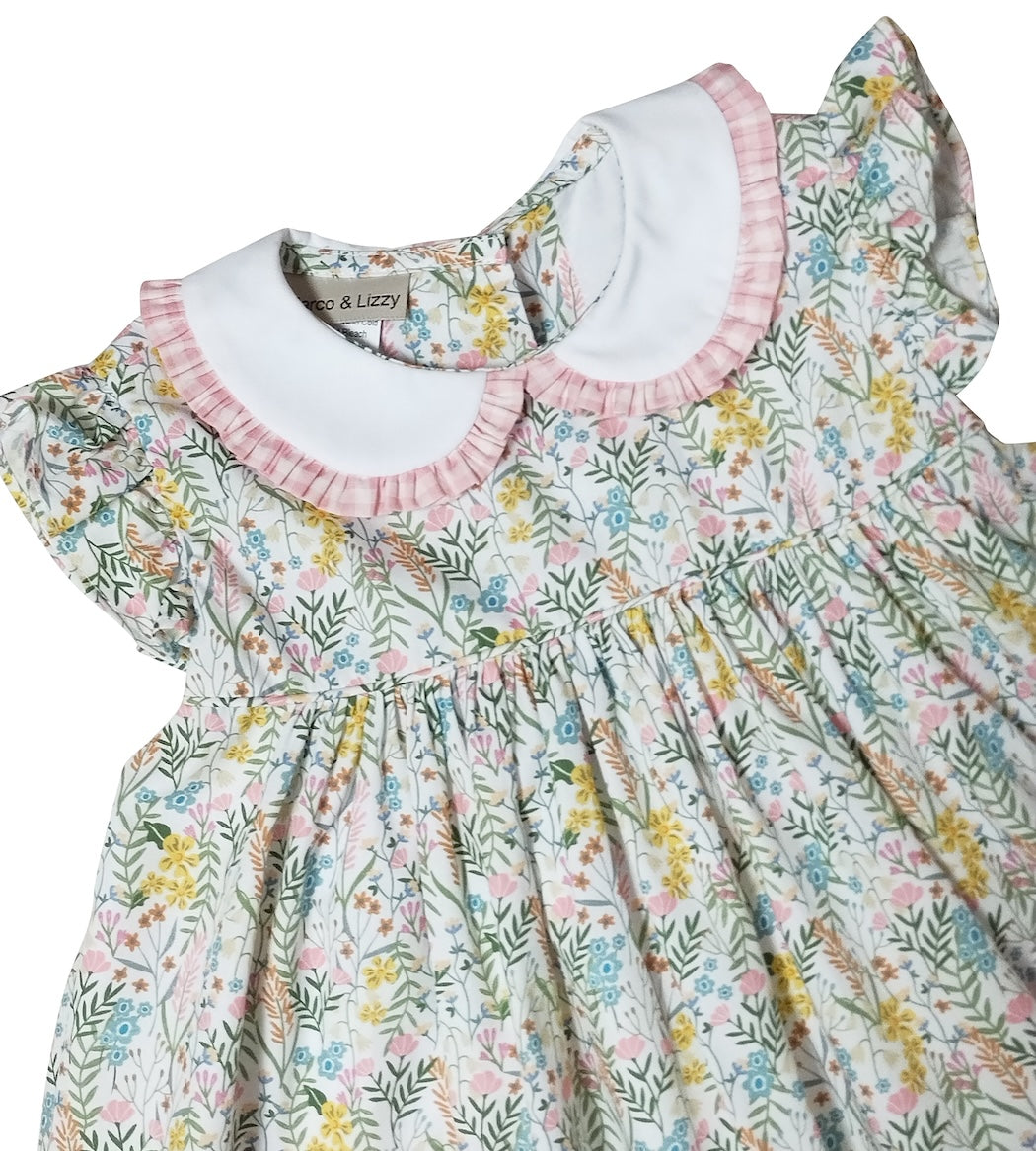 Adrian Floral Print Float Pocket Girls Dress - Little Threads Inc. Children's Clothing