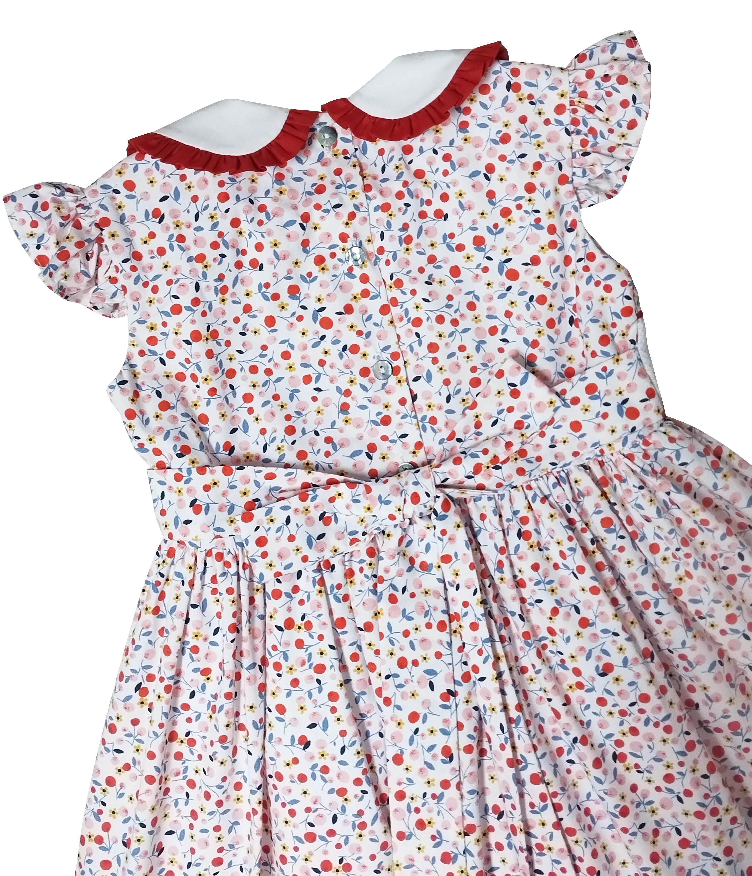 Girls "Cherries Collection" Classic Applique Dress - Little Threads Inc. Children's Clothing