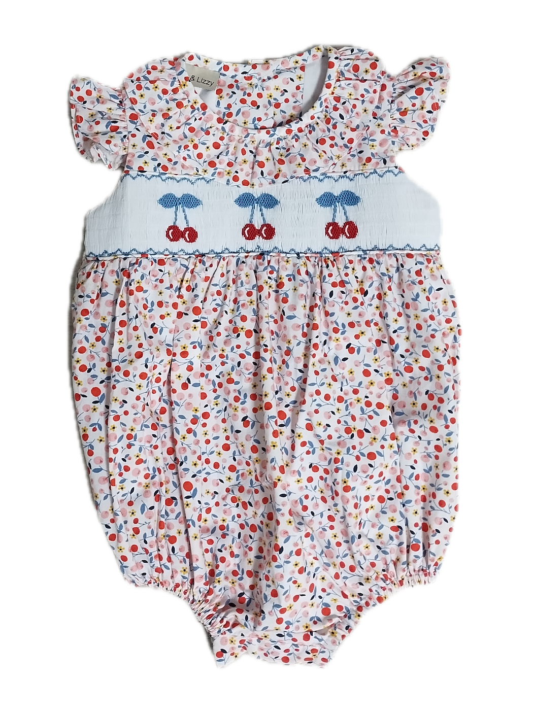 Baby Girl's "Cherries" Hand Smocked Bubble - Little Threads Inc. Children's Clothing