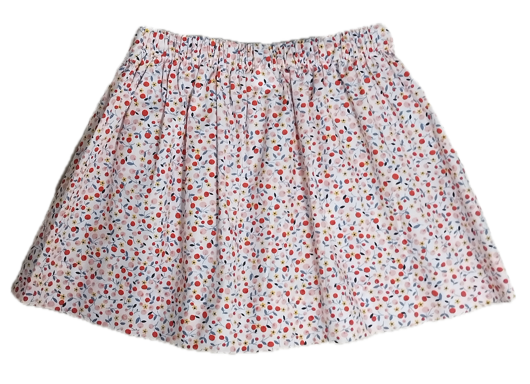 "Cherries Collection" Applique Girl's Skirt - Little Threads Inc. Children's Clothing