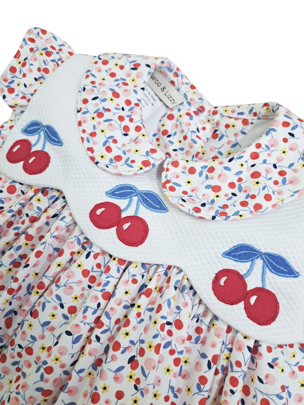 Girl's "Cherries Collection" Applique Float Dress - Little Threads Inc. Children's Clothing