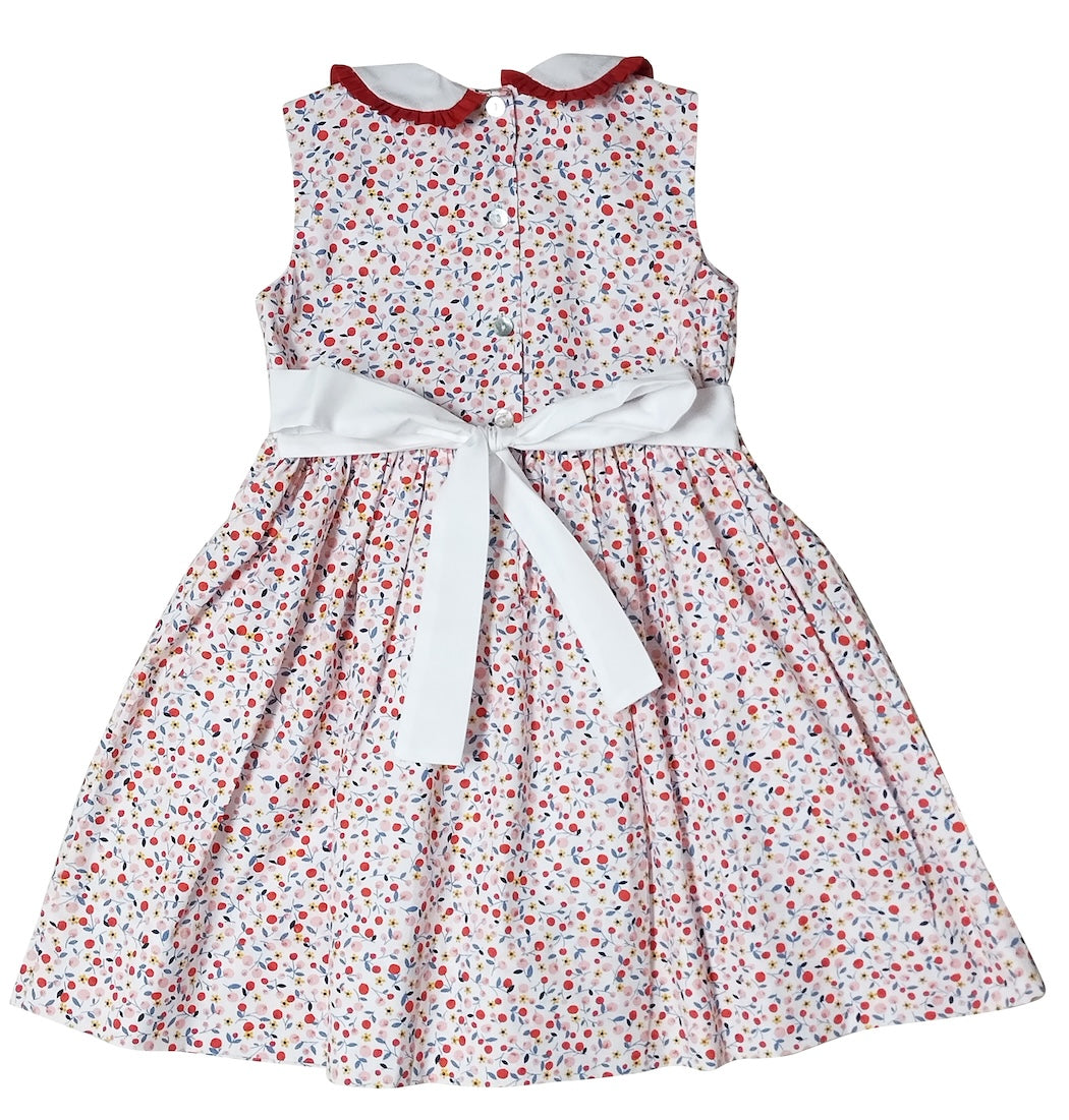 Girl's "Cherries" Applique Pocket Dress - Little Threads Inc. Children's Clothing