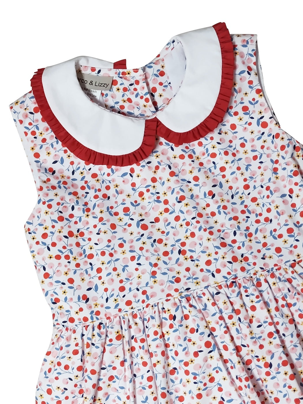 Girl's "Cherries" Applique Pocket Dress - Little Threads Inc. Children's Clothing