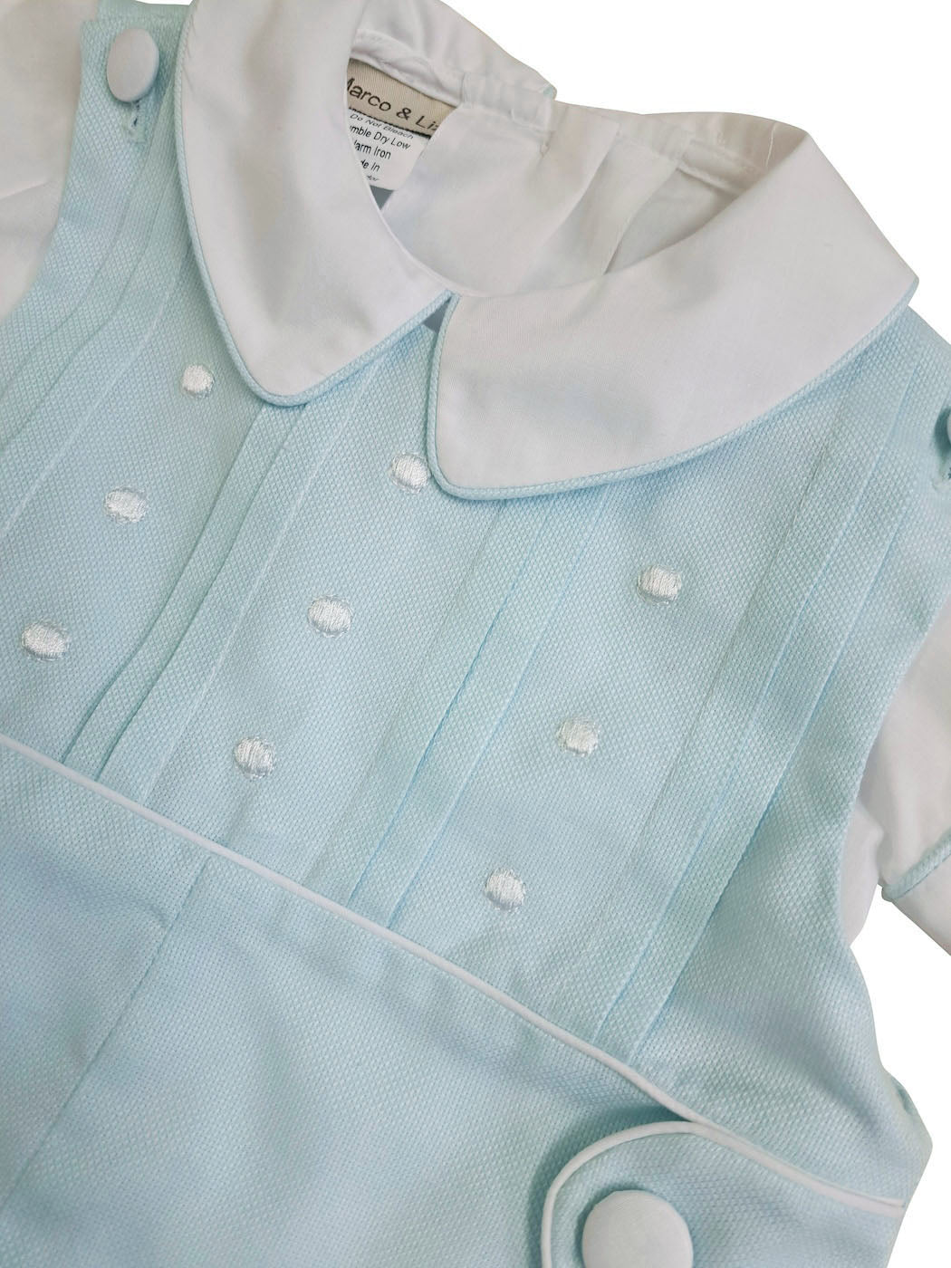 Baby Boys Mint Blue Easter Shortall Set