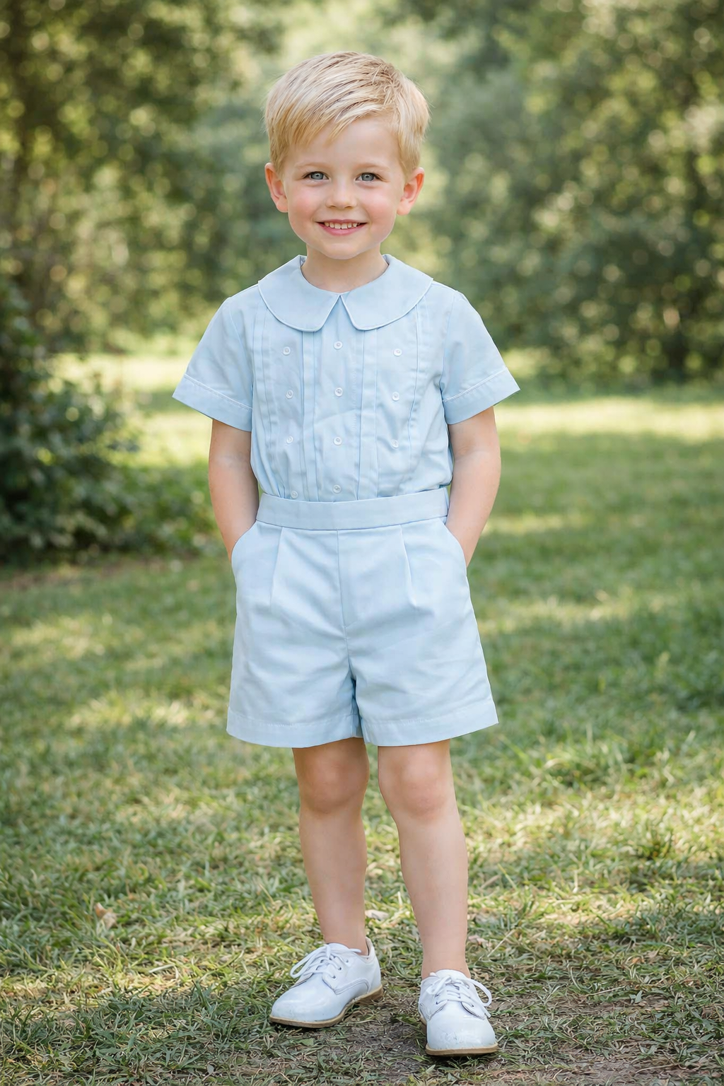 Easter Classic Mint Embroidered fabric Boy's 2 Pc Set - Little Threads Inc. Children's Clothing