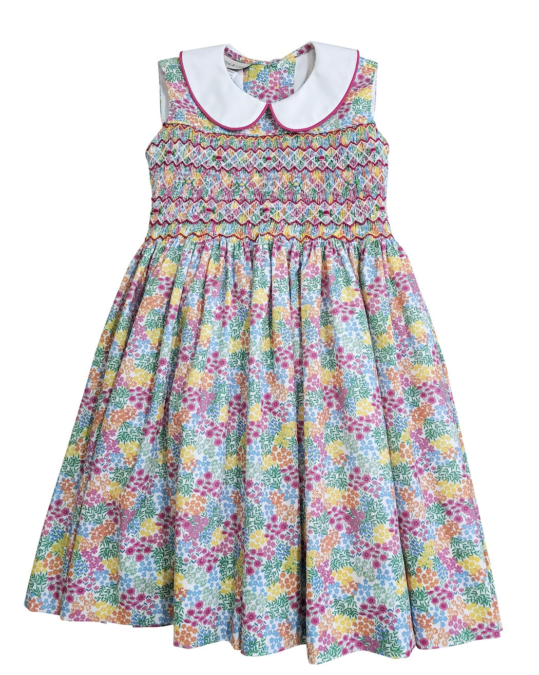Girl's "Taylor Collection" Hand Smocked Floral Dress - Little Threads Inc. Children's Clothing