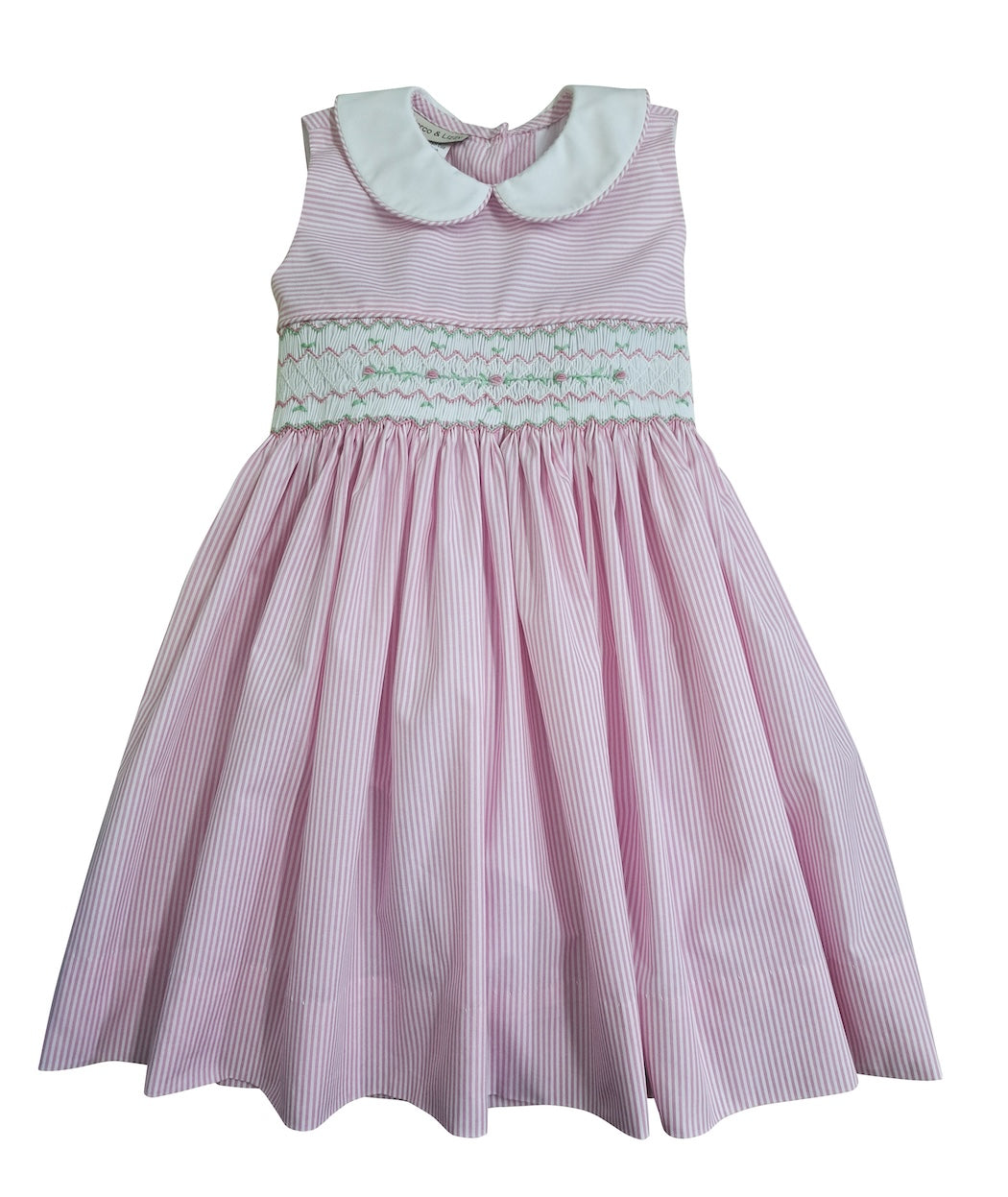 Pink Stripe Cotton Hand Smocked Girl's Dress - Little Threads Inc. Children's Clothing