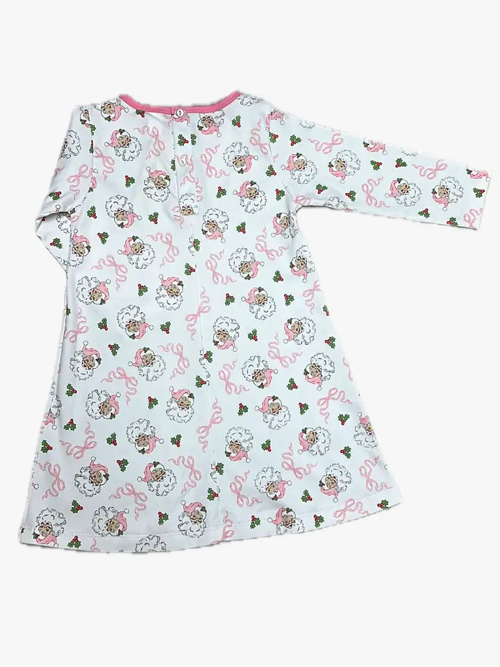 A line girls dress Pink Santa Collection - Little Threads Inc. Children's Clothing