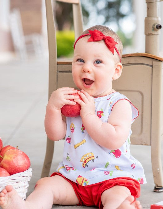 Back To school baby girl bloomer set Pima Cotton - Little Threads Inc. Children's Clothing